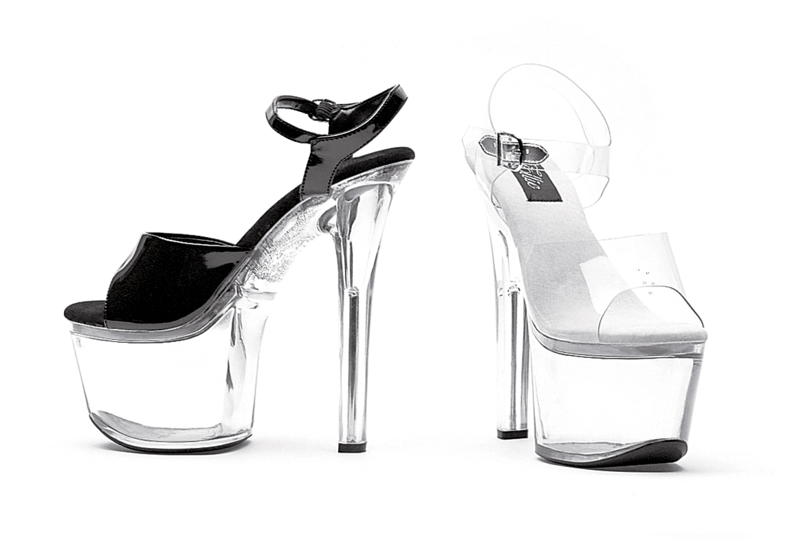 Flirt - 7 Inch Heel Clear Bottom Sandal